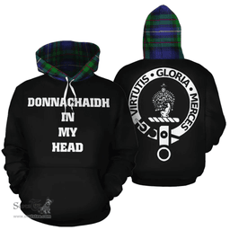 Donnachaidh Clan Tartan Hoodie - In My Head Style Scottish Plaid Tartan Plaid