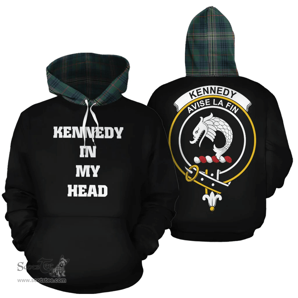 Scottish Kennedy Modern Clan Tartan Hoodie - In My Head Style Scottish Plaid Tartan Plaid