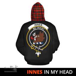 Scottish Innes Modern Clan Tartan Hoodie - In My Head Style Scottish Plaid Tartan Plaid