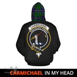 Carmichael Modern Clan Tartan Hoodie - In My Head Style Scottish Plaid Tartan Plaid