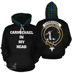 Carmichael Modern Clan Tartan Hoodie - In My Head Style Scottish Plaid Tartan Plaid