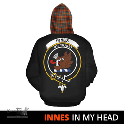Scottish Innes Ancient Clan Tartan Hoodie - In My Head Style Scottish Plaid Tartan Plaid