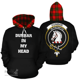 Dunbar Modern Clan Tartan Hoodie - In My Head Style Scottish Plaid Tartan Plaid