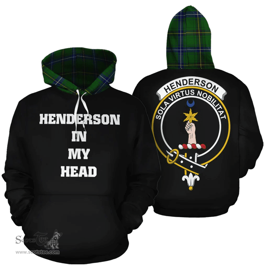 Scottish Henderson Modern Clan Tartan Hoodie - In My Head Style Scottish Plaid Tartan Plaid