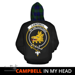 Campbell Modern Clan Tartan Hoodie - In My Head Style Scottish Plaid Tartan Plaid