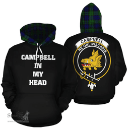 Campbell Modern Clan Tartan Hoodie - In My Head Style Scottish Plaid Tartan Plaid