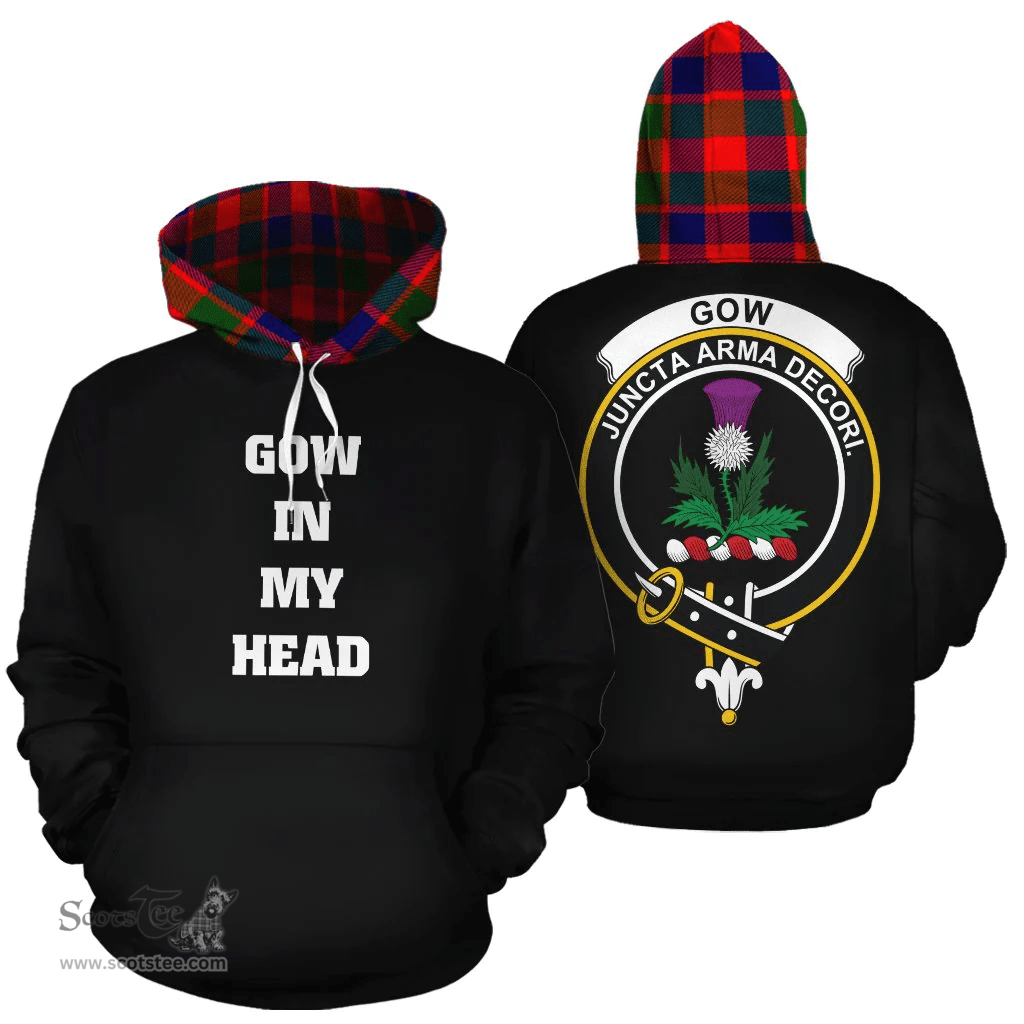 Scottish Gow of Skeoch Clan Tartan Hoodie - In My Head Style Scottish Plaid Tartan Plaid