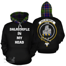 Dalrymple Clan Tartan Hoodie - In My Head Style Scottish Plaid Tartan Plaid