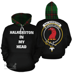 Scottish Halkerston Clan Tartan Hoodie - In My Head Style Scottish Plaid Tartan Plaid