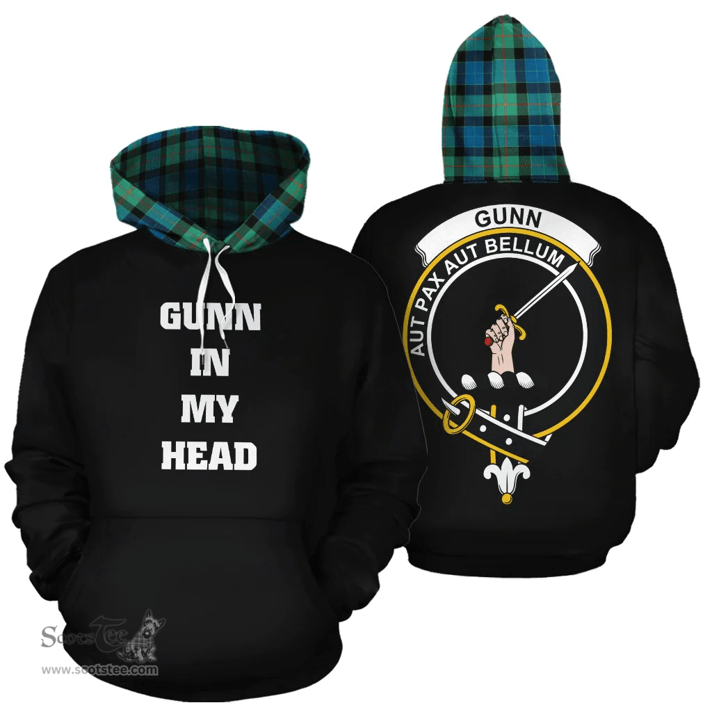 Scottish Gunn Ancient Clan Tartan Hoodie - In My Head Style Scottish Plaid Tartan Plaid