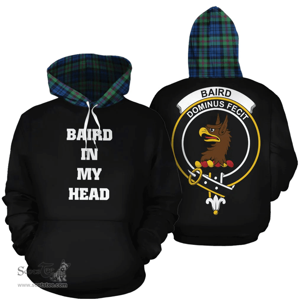 Baird Ancient Clan Tartan Hoodie - In My Head Style Scottish Plaid Tartan Plaid
