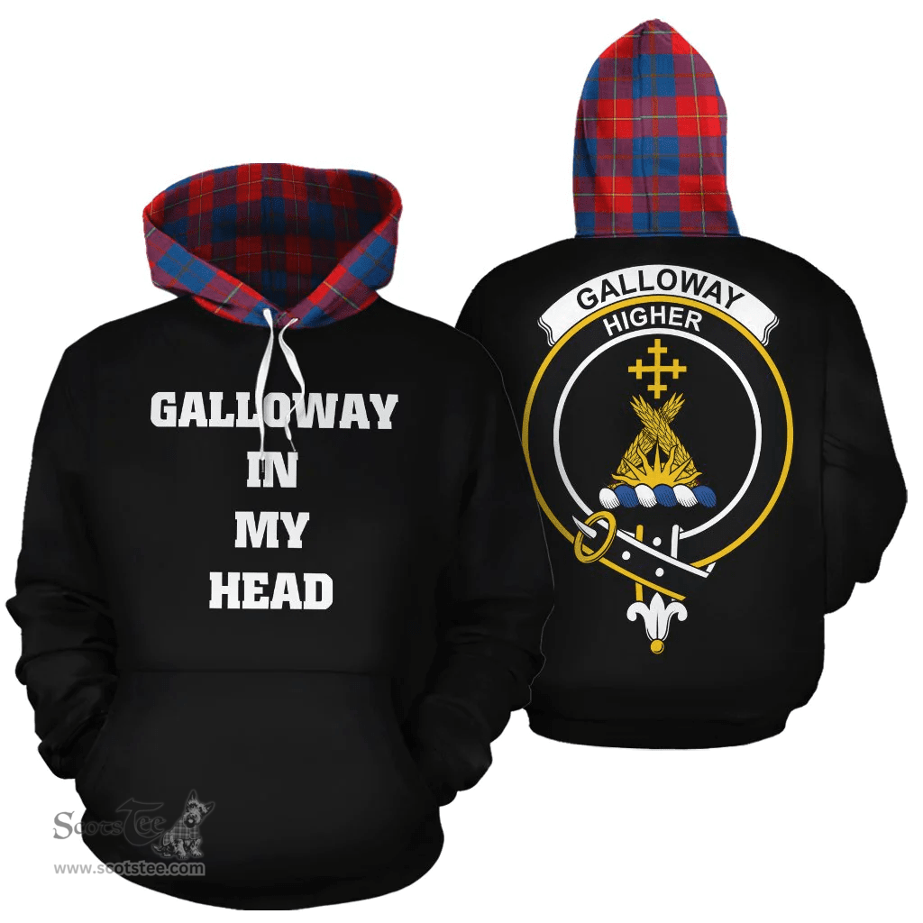 Scottish Galloway Red Clan Tartan Hoodie - In My Head Style Scottish Plaid Tartan Plaid