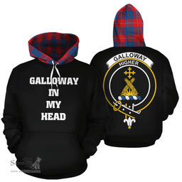 Scottish Galloway Red Clan Tartan Hoodie - In My Head Style Scottish Plaid Tartan Plaid