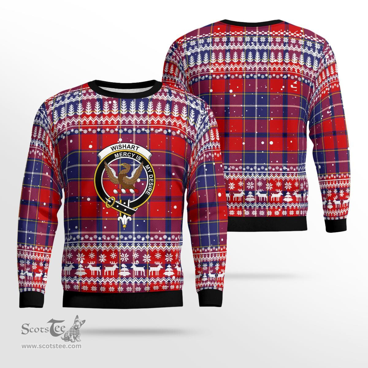 Scottish Wishart Clan Badge Tartan Ugly Sweatshirt Scottish Plaid Tartan Plaid - ScotsTee - scotstee.com