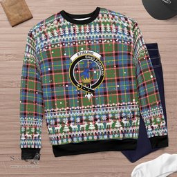 Scottish Stirling Of Cadder-present Chief Clan Badge Tartan Ugly Sweatshirt Scottish Plaid Tartan Plaid - ScotsTee - scotstee.com