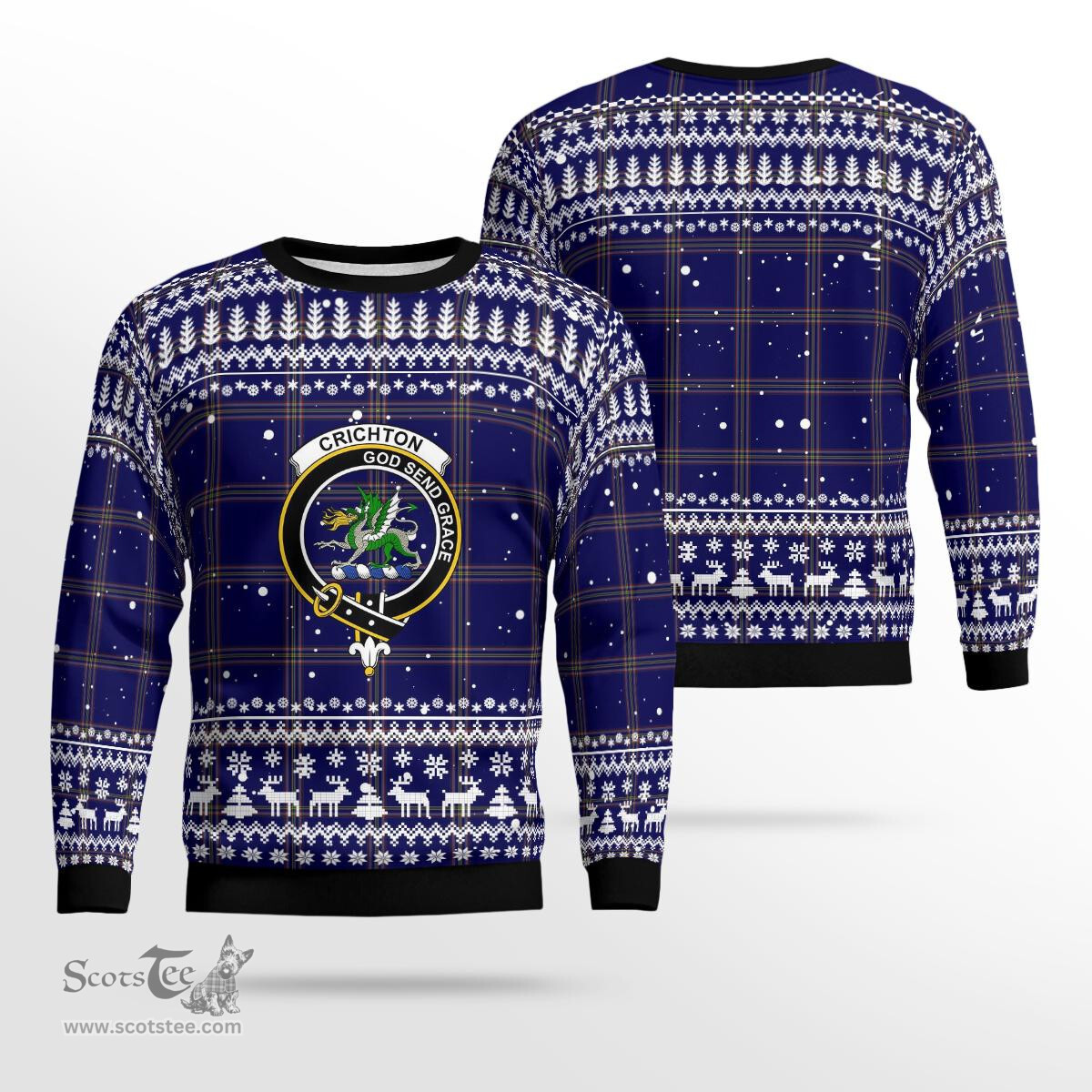 Scottish Crichton Clan Badge Tartan Ugly Sweatshirt Scottish Plaid Tartan Plaid - ScotsTee - scotstee.com