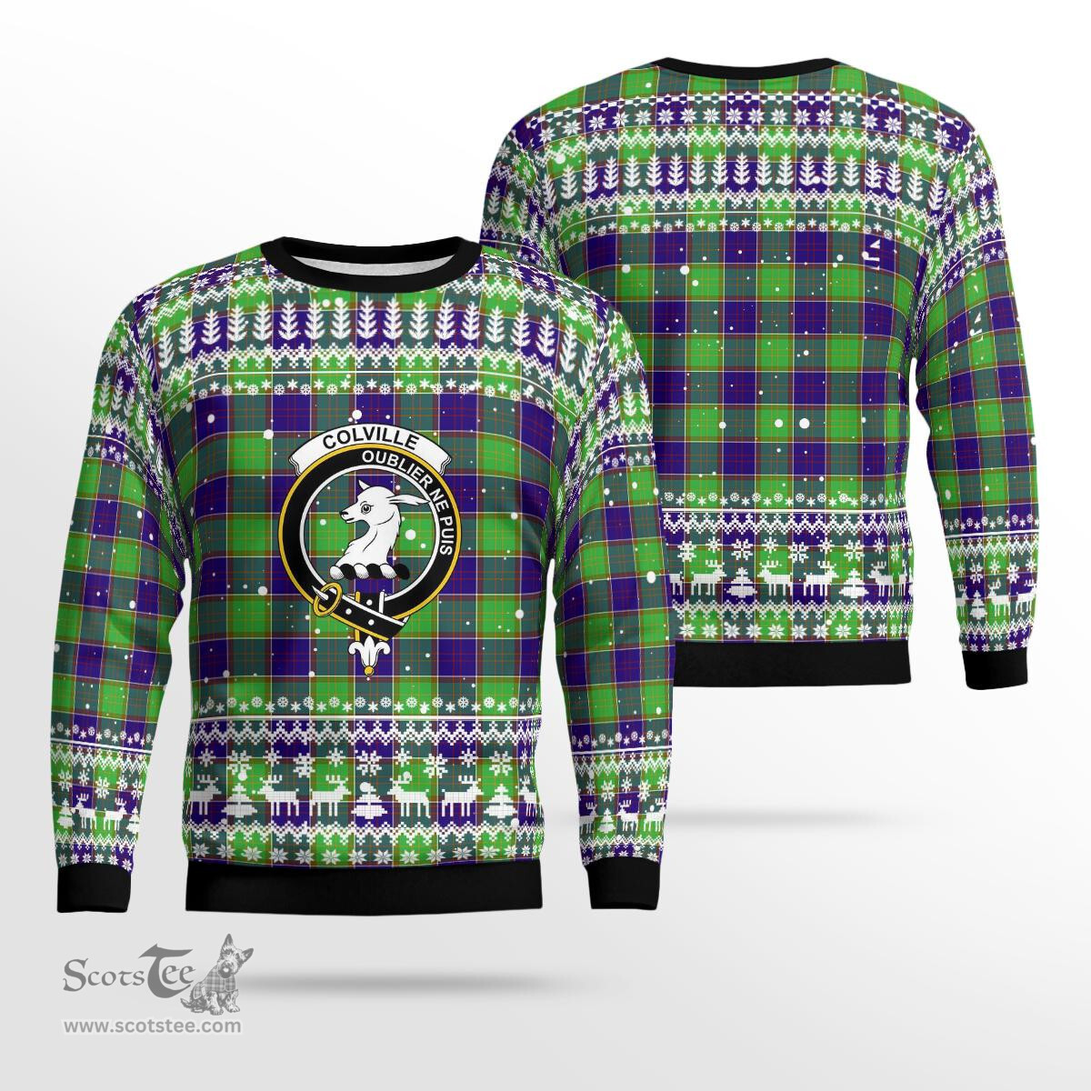 Scottish Colville Clan Badge Tartan Ugly Sweatshirt Scottish Plaid Tartan Plaid - ScotsTee - scotstee.com