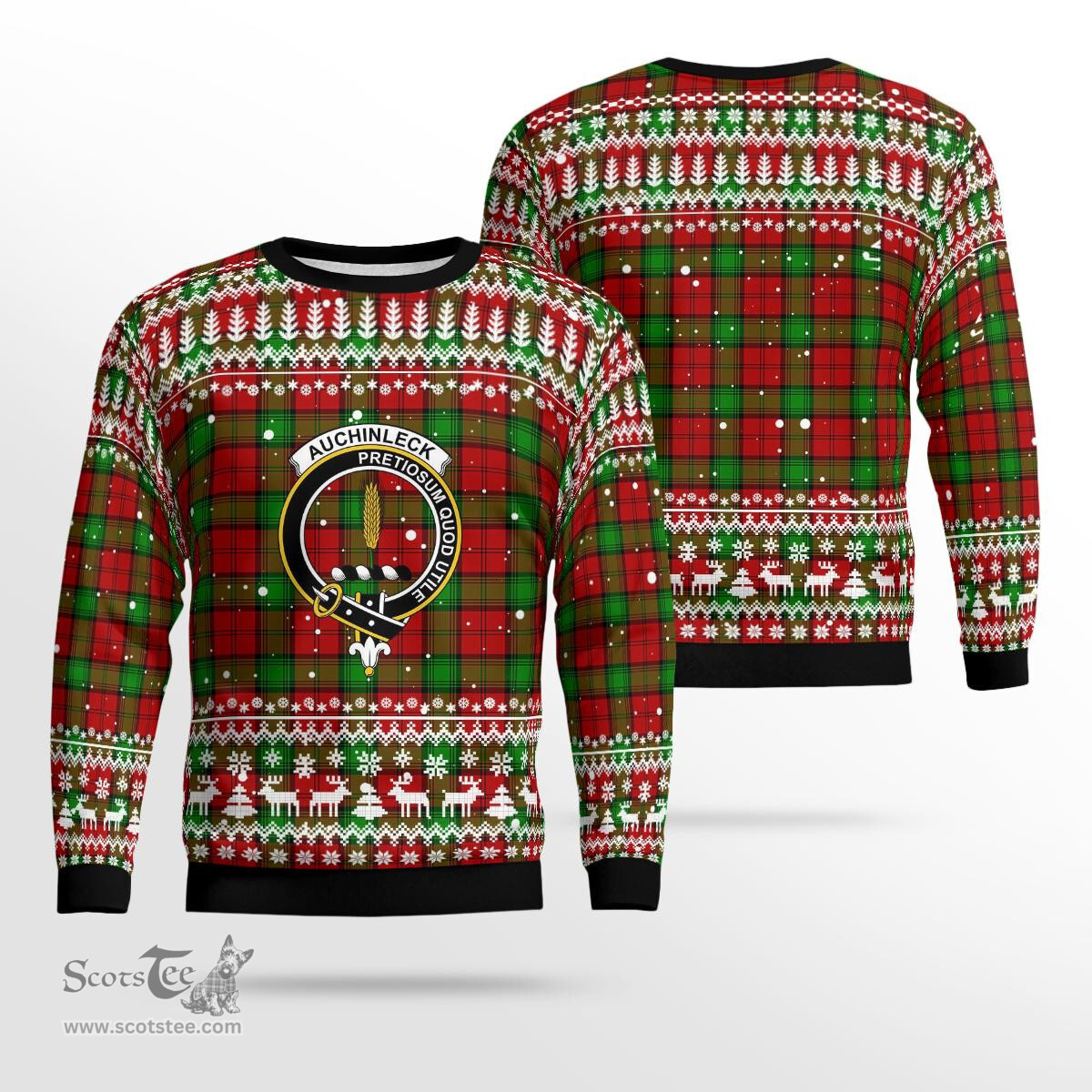 Scottish Auchinleck Or Affleck Clan Badge Tartan Ugly Sweatshirt Scottish Plaid Tartan Plaid - ScotsTee - scotstee.com
