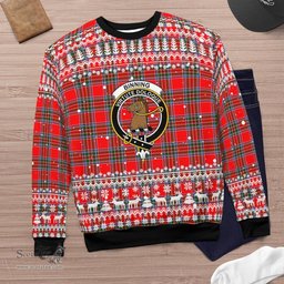 Scottish Binning Of Wallifoord Clan Badge Tartan Ugly Sweatshirt Scottish Plaid Tartan Plaid - ScotsTee - scotstee.com