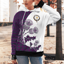 Scottish Wardlaw Clan Badge Tartan White Thistle Hoodie - Tartan Plaid Hoodies Scottish Plaid Tartan Plaid - ScotsTee - scotstee.com