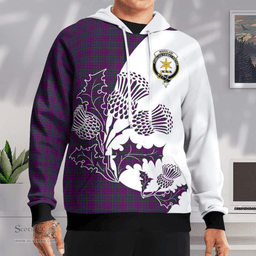 Scottish Wardlaw Clan Badge Tartan White Thistle Hoodie - Tartan Plaid Hoodies Scottish Plaid Tartan Plaid - ScotsTee - scotstee.com