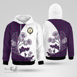 Scottish Wardlaw Clan Badge Tartan White Thistle Hoodie - Tartan Plaid Hoodies Scottish Plaid Tartan Plaid - ScotsTee - scotstee.com