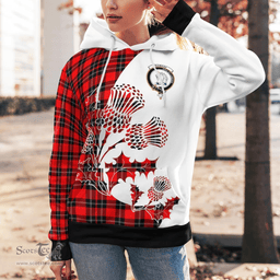 Scottish Ramsay Clan Badge Tartan White Thistle Hoodie - Tartan Plaid Hoodies Scottish Plaid Tartan Plaid - ScotsTee - scotstee.com