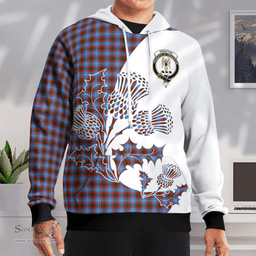 Scottish Preston Clan Badge Tartan White Thistle Hoodie - Tartan Plaid Hoodies Scottish Plaid Tartan Plaid - ScotsTee - scotstee.com