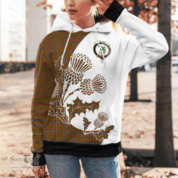 Scottish Seton Clan Badge Tartan White Thistle Hoodie - Tartan Plaid Hoodies Scottish Plaid Tartan Plaid - ScotsTee - scotstee.com