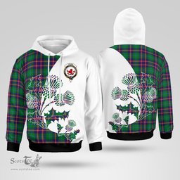 Scottish Young Clan Badge Tartan White Thistle Hoodie - Tartan Plaid Hoodies Scottish Plaid Tartan Plaid - ScotsTee - scotstee.com