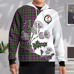 Scottish Tailyour Clan Badge Tartan White Thistle Hoodie - Tartan Plaid Hoodies Scottish Plaid Tartan Plaid - ScotsTee - scotstee.com