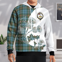 Scottish Paisley Clan Badge Tartan White Thistle Hoodie - Tartan Plaid Hoodies Scottish Plaid Tartan Plaid - ScotsTee - scotstee.com