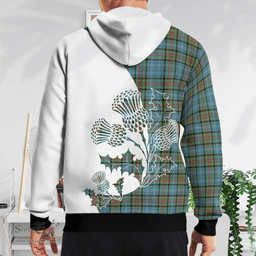 Scottish Paisley Clan Badge Tartan White Thistle Hoodie - Tartan Plaid Hoodies Scottish Plaid Tartan Plaid - ScotsTee - scotstee.com