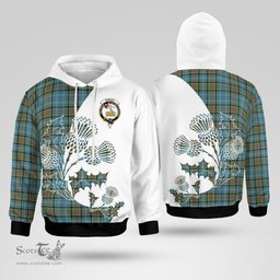 Scottish Paisley Clan Badge Tartan White Thistle Hoodie - Tartan Plaid Hoodies Scottish Plaid Tartan Plaid - ScotsTee - scotstee.com