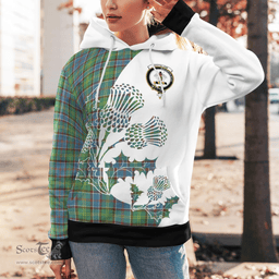 Scottish Whitelaw Clan Badge Tartan White Thistle Hoodie - Tartan Plaid Hoodies Scottish Plaid Tartan Plaid - ScotsTee - scotstee.com