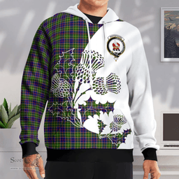 Scottish Whitefoord Clan Badge Tartan White Thistle Hoodie - Tartan Plaid Hoodies Scottish Plaid Tartan Plaid - ScotsTee - scotstee.com