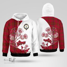Scottish Murray Of Dysart Clan Badge Tartan White Thistle Hoodie - Tartan Plaid Hoodies Scottish Plaid Tartan Plaid - ScotsTee - scotstee.com