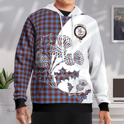 Scottish Trotter Clan Badge Tartan White Thistle Hoodie - Tartan Plaid Hoodies Scottish Plaid Tartan Plaid - ScotsTee - scotstee.com