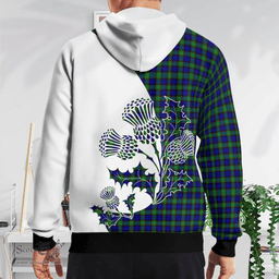 Scottish Sempill Clan Badge Tartan White Thistle Hoodie - Tartan Plaid Hoodies Scottish Plaid Tartan Plaid - ScotsTee - scotstee.com