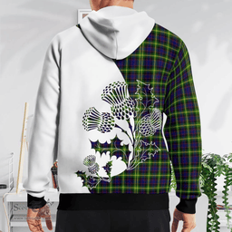 Scottish Watson Clan Badge Tartan White Thistle Hoodie - Tartan Plaid Hoodies Scottish Plaid Tartan Plaid - ScotsTee - scotstee.com
