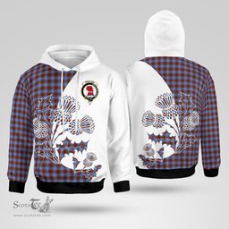 Scottish Pentland Clan Badge Tartan White Thistle Hoodie - Tartan Plaid Hoodies Scottish Plaid Tartan Plaid - ScotsTee - scotstee.com