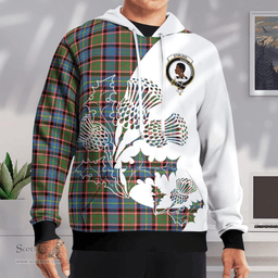 Scottish Stirling Of Keir Clan Badge Tartan White Thistle Hoodie - Tartan Plaid Hoodies Scottish Plaid Tartan Plaid - ScotsTee - scotstee.com