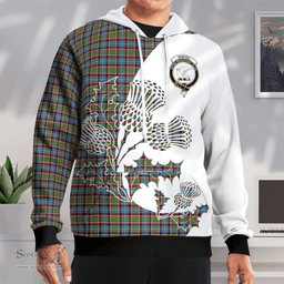 Scottish Norvel Clan Badge Tartan White Thistle Hoodie - Tartan Plaid Hoodies Scottish Plaid Tartan Plaid - ScotsTee - scotstee.com