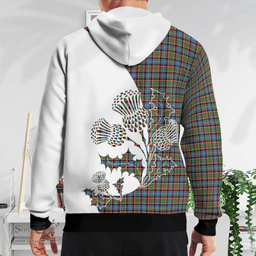 Scottish Norvel Clan Badge Tartan White Thistle Hoodie - Tartan Plaid Hoodies Scottish Plaid Tartan Plaid - ScotsTee - scotstee.com