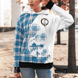 Scottish Roberton Clan Badge Tartan White Thistle Hoodie - Tartan Plaid Hoodies Scottish Plaid Tartan Plaid - ScotsTee - scotstee.com