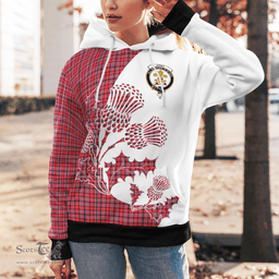 Scottish Udny Clan Badge Tartan White Thistle Hoodie - Tartan Plaid Hoodies Scottish Plaid Tartan Plaid - ScotsTee - scotstee.com