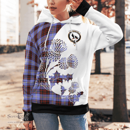 Scottish Rutherford Clan Badge Tartan White Thistle Hoodie - Tartan Plaid Hoodies Scottish Plaid Tartan Plaid - ScotsTee - scotstee.com