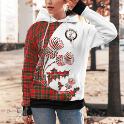 Scottish Spens Clan Badge Tartan White Thistle Hoodie - Tartan Plaid Hoodies Scottish Plaid Tartan Plaid - ScotsTee - scotstee.com