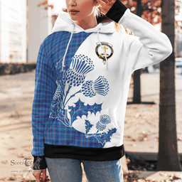 Scottish Mercer Clan Badge Tartan White Thistle Hoodie - Tartan Plaid Hoodies Scottish Plaid Tartan Plaid - ScotsTee - scotstee.com