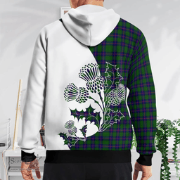 Scottish Shaw Of Sauchie Clan Badge Tartan White Thistle Hoodie - Tartan Plaid Hoodies Scottish Plaid Tartan Plaid - ScotsTee - scotstee.com